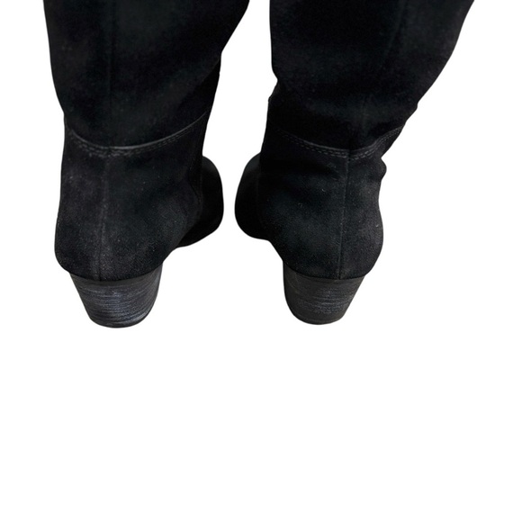 Vintage Y2K 90’s Slouchy Black Western Boho Slouchy Suede Silver Toe Tap Boots - Picture 6 of 16